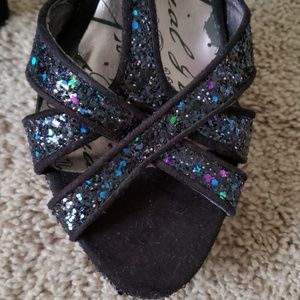 Material Girl Peacock Glitter Heels 9.5